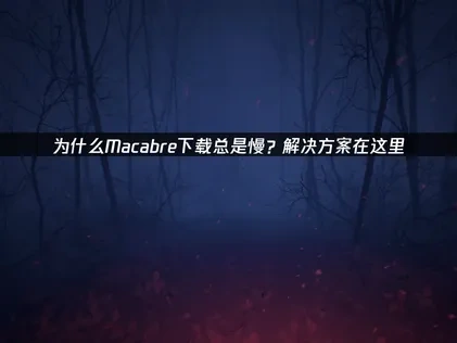 为什么Macabre下载慢？解决方案在这里！