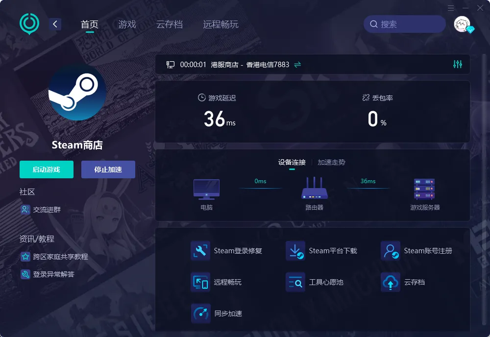 國際服PC端網絡問題示意圖