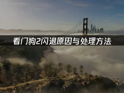 看门狗2闪退怎么办？照着做就能解决！